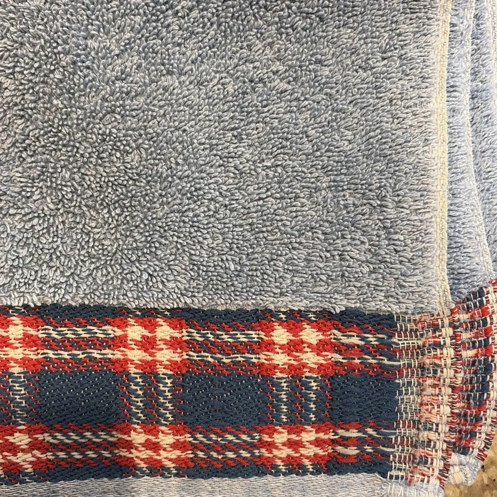 Vintage Ralph Lauren USA Americana Blue Hand Towel - 29 1/2 X 16 Flag Tag